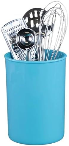 Reston Lloyd Calypso BasicsMultipurpose Cookware Storage Crock, Kitchen Countertop & Office Desk Organization, Durable & Food Safe BPA-Free Plastic, Aqua-Blue