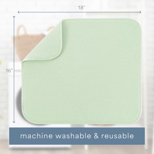 S&T INC. Dish Drying Mat, 16" x 18", Large, Mint Green
