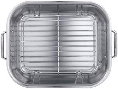 Tramontina 16.75-Inch Stainless Steel Roasting Pan with Rack