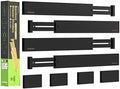 ANTOWIN Bamboo Drawer Dividers Organizers, Expandable Drawer Separators Splitter,17-22 inches Long Adjustable Spring-loaded Organizer for Large Utensil, Clothes, Tools Drawers (Black)