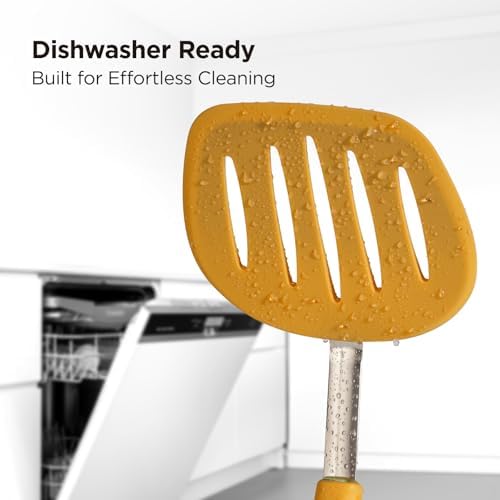 Kitchen Mama WaltzGrip Platinum Silicone Pancake Spatula Turner, Yellow