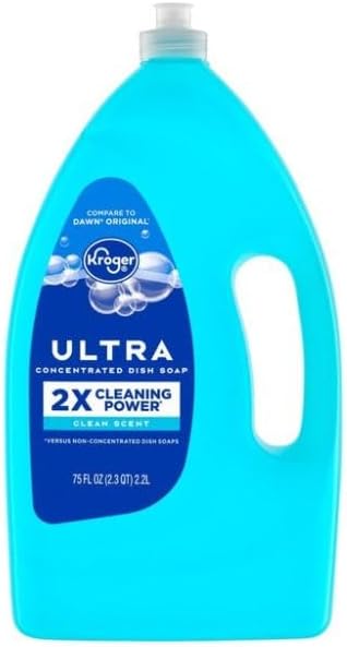 Ultra Concentrated Liquid Dish Soap Clean Scent Powerful Grease Cutting Formula, 75 fl oz