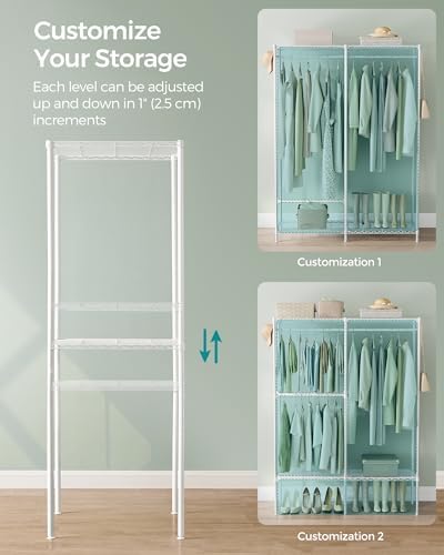 SONGMICS Closet Organizers and Storage, Clothes Rack with Shelves