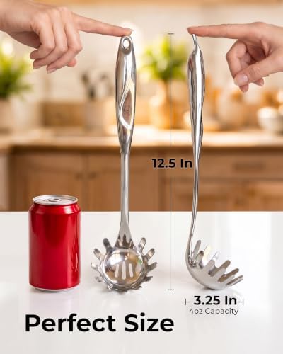 Zulay Kitchen Stainless Steel Pasta Spoon