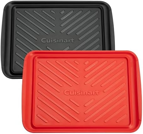 Cuisinart CPK-210 Grilling Prep and Serve Trays, Black and Red Large 18” x 14.5”