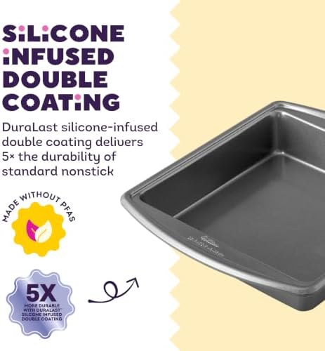 Wilton Platinum Non-Stick Square Pan, Made Without PFAS, 9 x 9 in