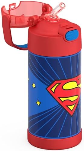 THERMOS FUNTAINER Water Bottle with Straw, 12oz, Superman
