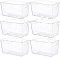 Vtopmart 6 Pack Clear Storage Bins, Pantry Storage Bins with Handle, XL