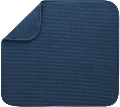 S&T INC. Dish Drying Mat, 16" x 18", Large, Navy