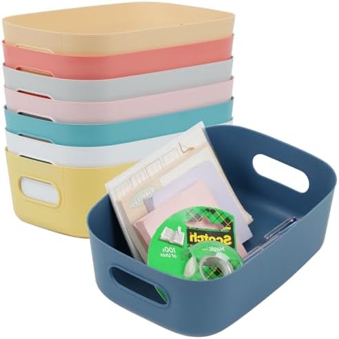 ZEXALOR 8 Pack Small Drawer Organizer Bins, Plastic Storage Bins Storage Containers for Kitchen Pantry Bathroom Cabinet Organization and Storage Bin Organizing Boxes