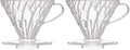 Hario V60 Plastic Coffee Dripper, 02, Clear (Pack of 2)
