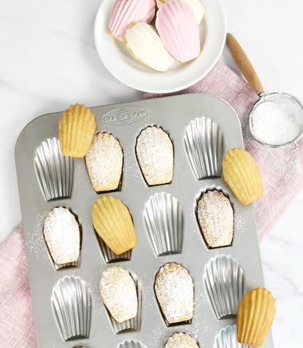 USA Pan Bakeware Nonstick Madeleine Pan, 16 Well