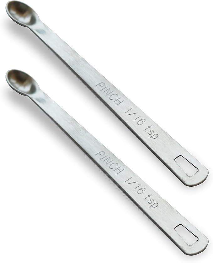 2PCS 1/16 Teaspoon Single Tiny Measuring Spoon, Small Individual Stainless by BERYLER