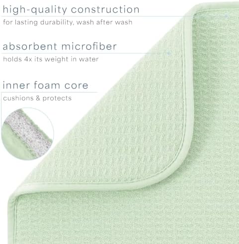 S&T INC. Dish Drying Mat, 16" x 18", Large, Mint Green