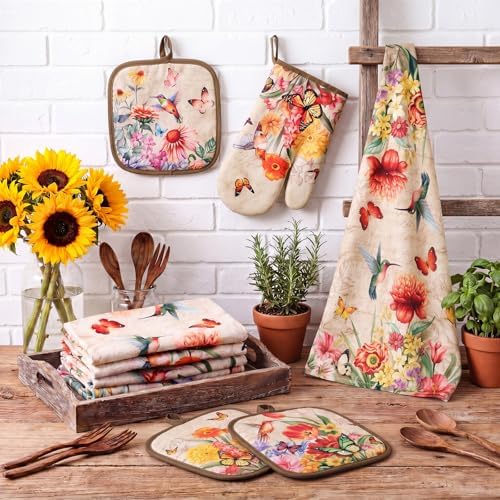 SiliFine 12 Pcs Summer Hummingbird Kitchen Accessories Set