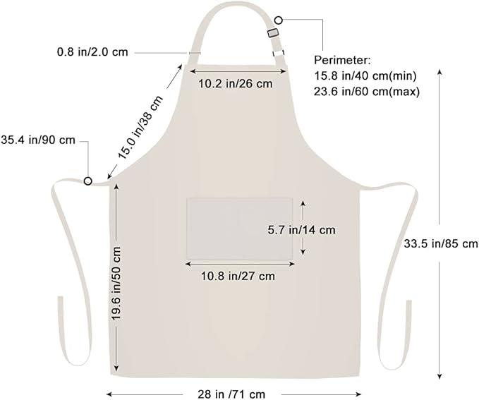 Jubatus 2 Pack 100% Cotton Aprons - Image 7