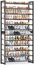 SONGMICS Metal Shoe Rack, 12-Tier Shoe Orgainzer, Holds 60-72 Pairs