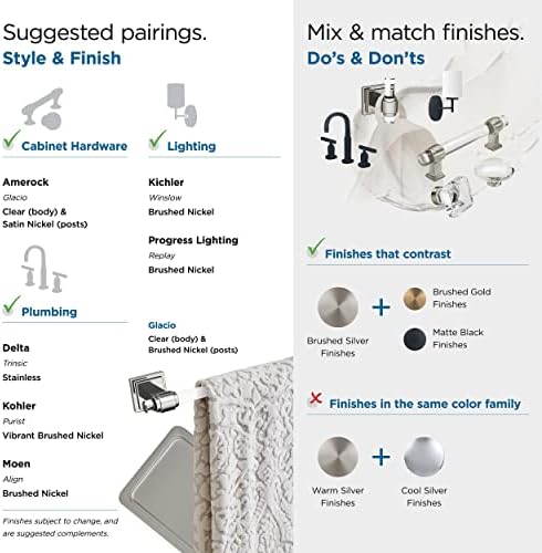 Amerock Glacio Single Prong Clear/Brushed Nickel Wall-Mounted Hook