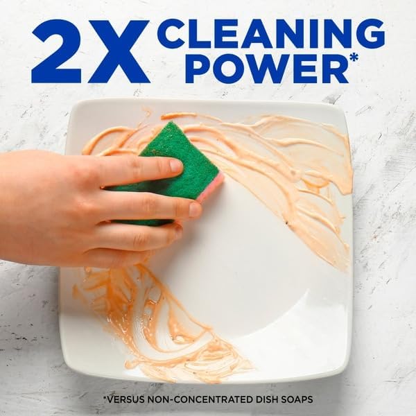 Ultra Concentrated Liquid Dish Soap Clean Scent Powerful Grease Cutting Formula, 75 fl oz