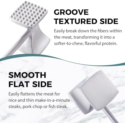KITEXPERT Meat Tenderizer Hammer with Comfortable-Grip Handle, Dual-side Mallet for Kitchen, Heavy Duty Pounder For Tenderizing Steak, Beef and Fish, Blue