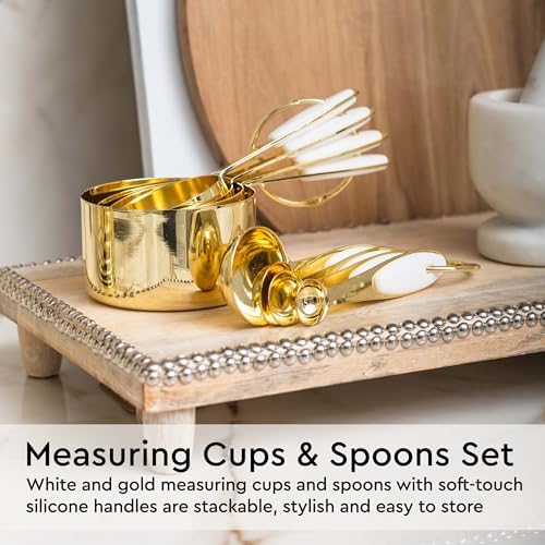 Styled Settings White and Gold Kitchen Utensils Set, 23-Piece