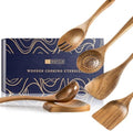 Wooden Spoons for Cooking, 6-Piece Acacia Wood Utensil Gift Set