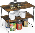 Deco Brothers Stackable Cabinet Shelf, 2 Pack, Rustic Brown