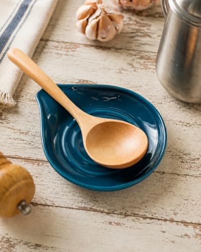 LAUCHUH Spoon Rest, Ceramic Spoon Holder for Stove Top, Spatula Holder