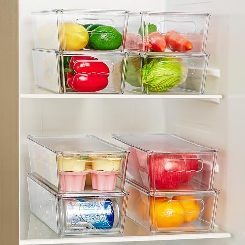 Vtopmart 2pcs Clear Stackable Storage Bins with Lids