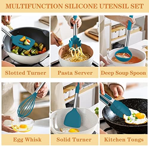 Silicone Kitchen Utensils Set, Umite Chef 43 pcs Cooking Utensils for Nonstick Cookware, Kitchen Tools-Silicone Utensil for Cooking Kitchen Set for Home Kitchen Accessories Set