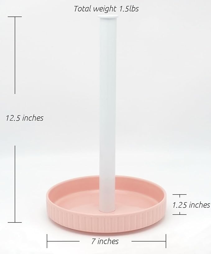 VROOMIUM Paper Towel Holder Countertop, Ceramic Base Easy-to-Clean, 1.5 lbs - Image 3