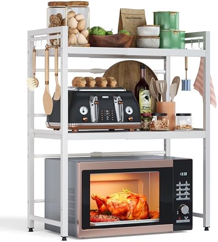 NETEL 3 Tier Expandable Microwave Stand countertop,Microwave Oven Rack