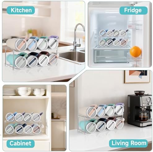 spospo Stackable Water Bottle Organizer Large Compartment Bottle Holder