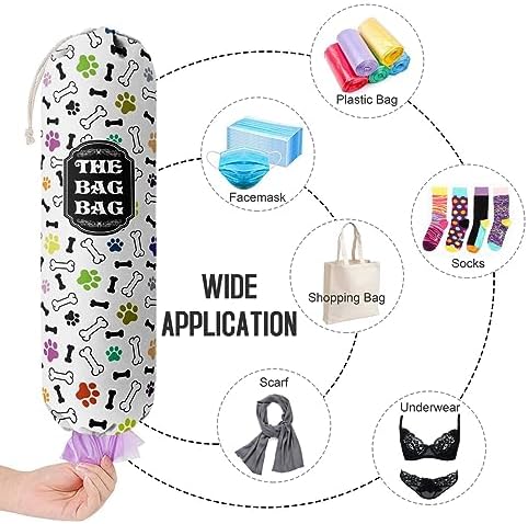 Grocery Bags Holder Organizer For Shopping Bags, Wall Mount Plastic Bags Storage Container Dispensers, Pet Lovers Home Kitchen Bags, The Bag Bag Grocery Bag Holder, Gifts For Women Dog Mom Dad (G-17)