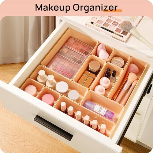 Vtopmart 25 Pack Plastic Drawer Organizers with Anti-slip Rubber Pads