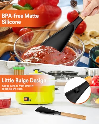 Badiano Silicone Cooking Spoon for Nonstick Cookwares, Multi-function,13.4"