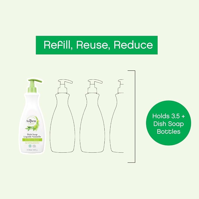 AspenClean Dish Soap & Refill | Eucalyptus & Rosemary | 64 fl oz