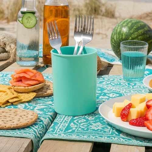 Reston Lloyd Calypso BasicsMultipurpose Cookware Storage Crock, Kitchen Countertop & Office Desk Organization, Durable & Food Safe BPA-Free Plastic, Seafoam