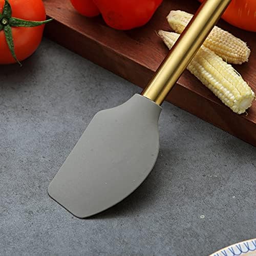 Gold Spatulas, Berglander Non-stick Silicone Flexible Scrapers Baking Mixing Tool With Titanium Gold Plating Handle, Baking Tools, Heat Resistant, Dishwasher Safe, Easy to Clean