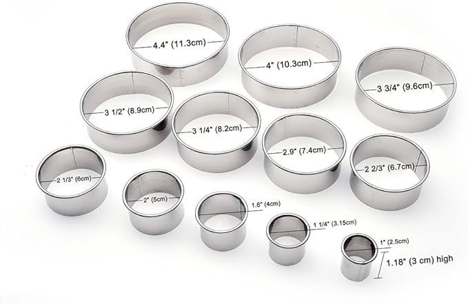12 Piece Round Cookie Cutters Set, Donut Cutter Set, Stainless Steel Circle - Image 4