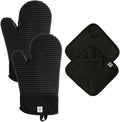 Extra Long Silicone Oven Mitts and Pot Holders Sets | Heat Resistant 500°F by AH+Artisan+Home