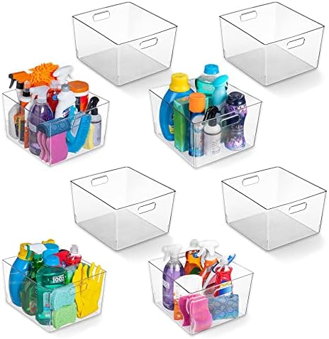 ClearSpace Clear Plastic Storage Bins for Kitchen, Fridge, Pantry, 8 Pack
