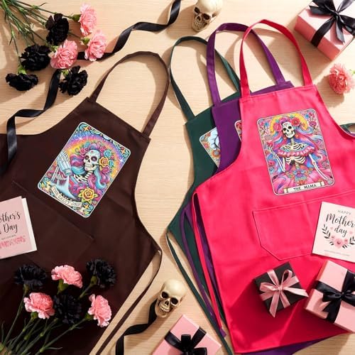 4 Pcs Halloween Aprons with Pockets for Men Women
