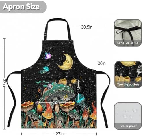 Kitchen Aprons for Women with 2 Pocket Adjustable Cute Vintage Holiday Gift
