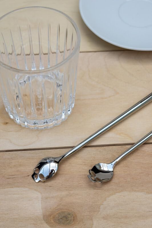 Suck UK - Skull Bar Spoon, Cocktail Spoon & Long Spoons, Gothic Latte Spoons Or Sundae Gothic Home Decor & Goth Homeware, Cocktail Stirrers & Swizzle Sticks, Goth Gifts Skull Gifts