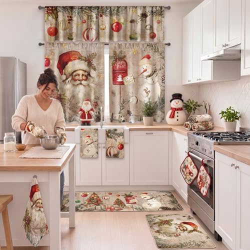 13 Pcs Christmas Kitchen Set Towels Mats Potholders Oven Mitts