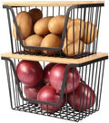 2 PACK Pantry Organizers and Storage, Stackable Onion Potato Bins
