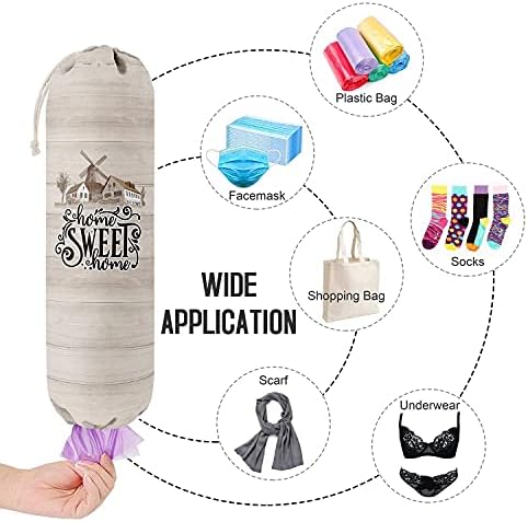 Home Sweet Home, Grocery Bags Holder Organizer for Shopping Bags，Wall Mount Plastic Bags Storage Container Dispensers, Gift for Women Mother Grandmother Friend
