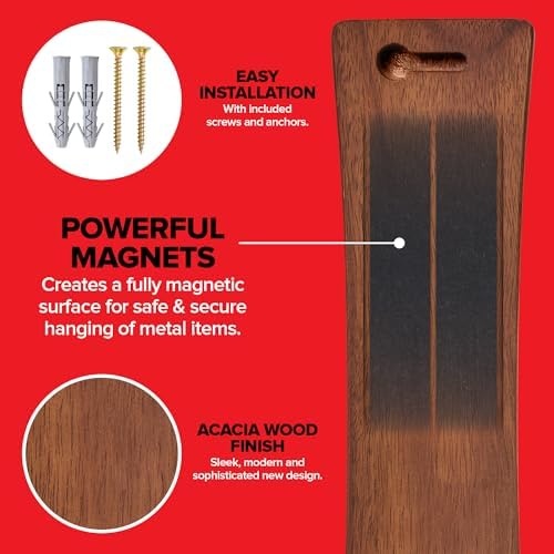 Modern Innovations Magnetic Knife Holder, 18 Inch, Acacia Wood
