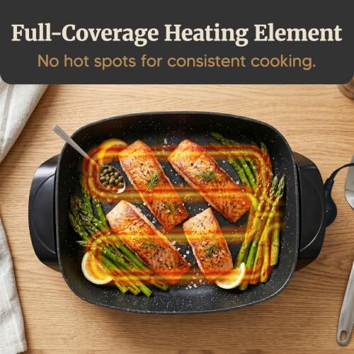 Elite Gourmet 10.5Qt Nonstick Electric Skillet, Extra-Deep 16"x13"